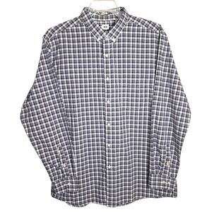 Uniqlo Men Collared Button-Down Shirt Purple/Black XXL Long‎ Sleeves 100% Cotton